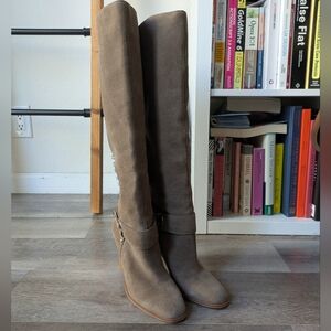 Donald J. Pliner Taupe Over the Knee Boots